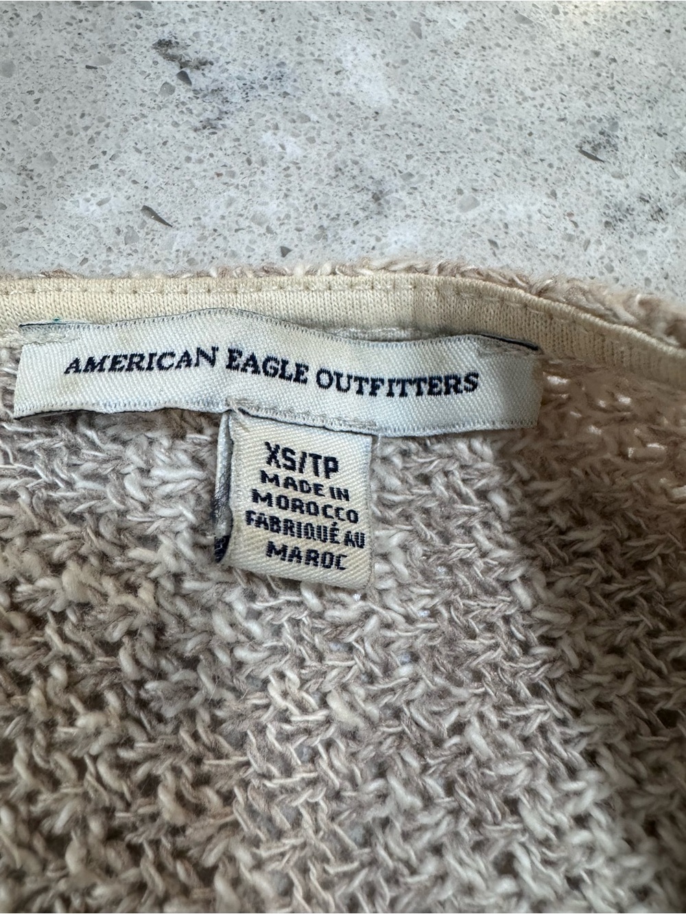 American Eagle Outfitters Taupe Open Front Knit Cardigan-extra small-medium fit - Picture 4 of 4